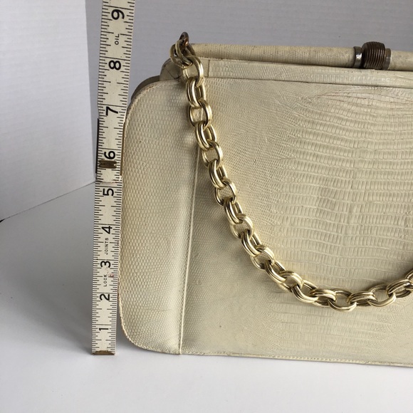 Vintage Creme Lizard Bag - Picture 4 of 11
